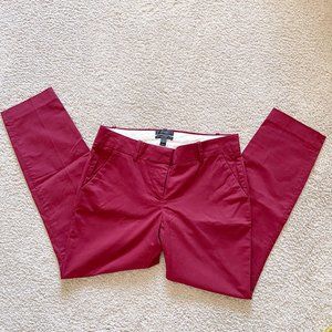 NWOT maroon J crew Cafe Capri pants size 0